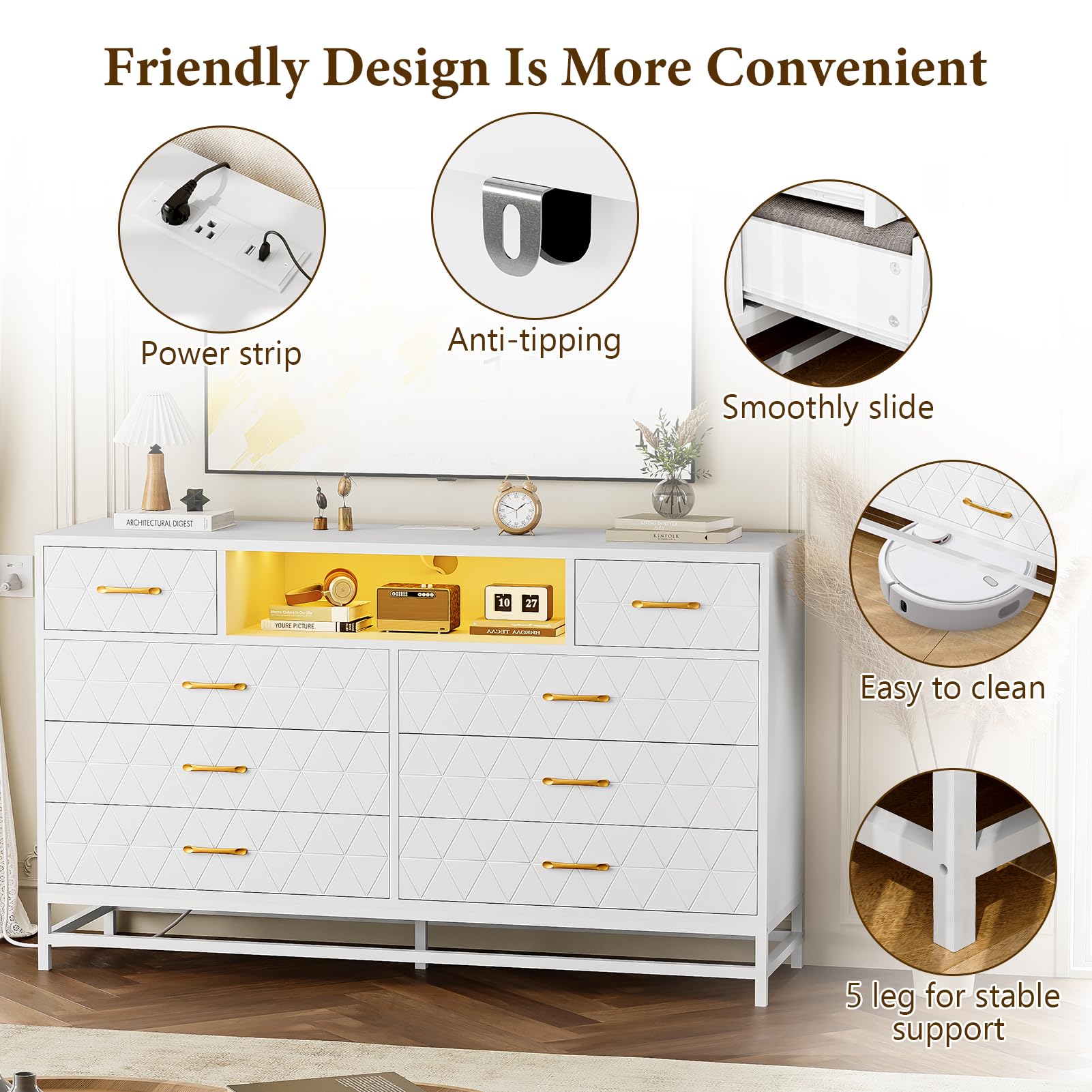 GARVEE 8 Drawer Dresser