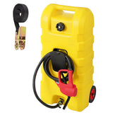 Garvee Fuel Caddy, 15 Gallon Portable Gasoline Tank Container With Le Fluid Delivery Siphon Pump and 10ft Delivery Hose, Diesel Storage Tank On Wheels for Cars, Lawnmowers, Atvs, and Boats, Yellow - Yellow