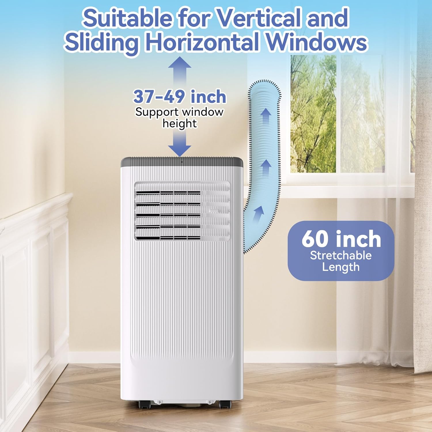 Garvee 8000 BTU Portable Air Conditioner, 3-in-1 Air Conditioners Unit for Rooms up to 350 Sq.Ft, Quiet Portable Ac Unit with Built-in Dehumidifier, 2 Fan Speeds, Window Kit, Personal AC Unit, Gary