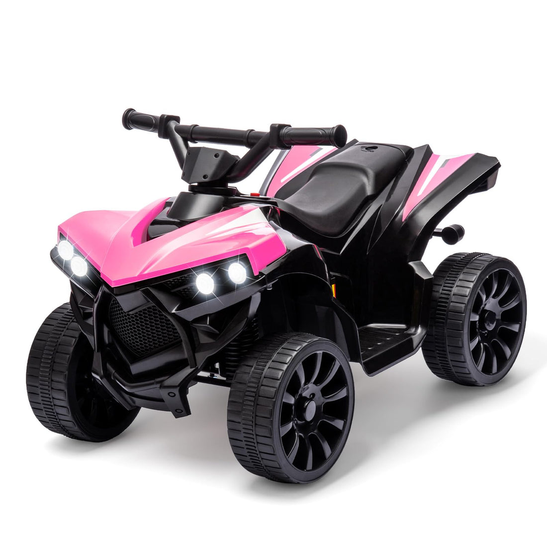 Kids ATV 4 Wheeler, 6V Battery Powered Quad Electric Vehicle with LED Light, Music, Foot Pedal & Wear-Resistant Wheels, Ride on Toy Car for Kids Toddler 2.5-6 Years Old