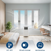 Garvee 8000 BTU Portable Air Conditioner, 3-in-1 Dehumidifier Fan, 24h Timer, Cools 350 Sq Ft, Remote Control, Efficient Cooling for Bedroom Home White