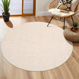 Garvee Round Area Rug 3' Circle Solid Color Rug with Rubber Backing Washable Entryway Small Rug Modern Contemporary Throw Carpet for Bedroom Living Room Nursery, 3' x 3' Round Ivory Beige - Beige
