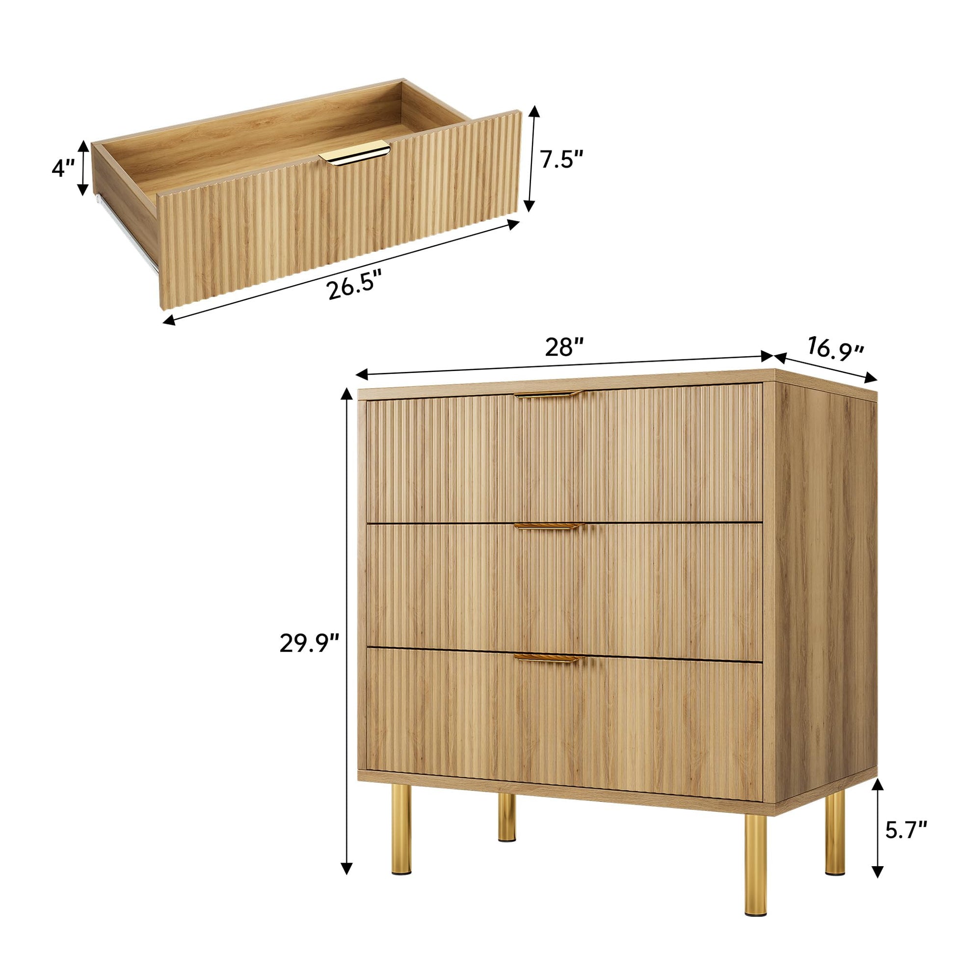 3 drawer modern gallery dresser walnut brown - room essentials Modern 32" Wide 3 Drawer Dresser