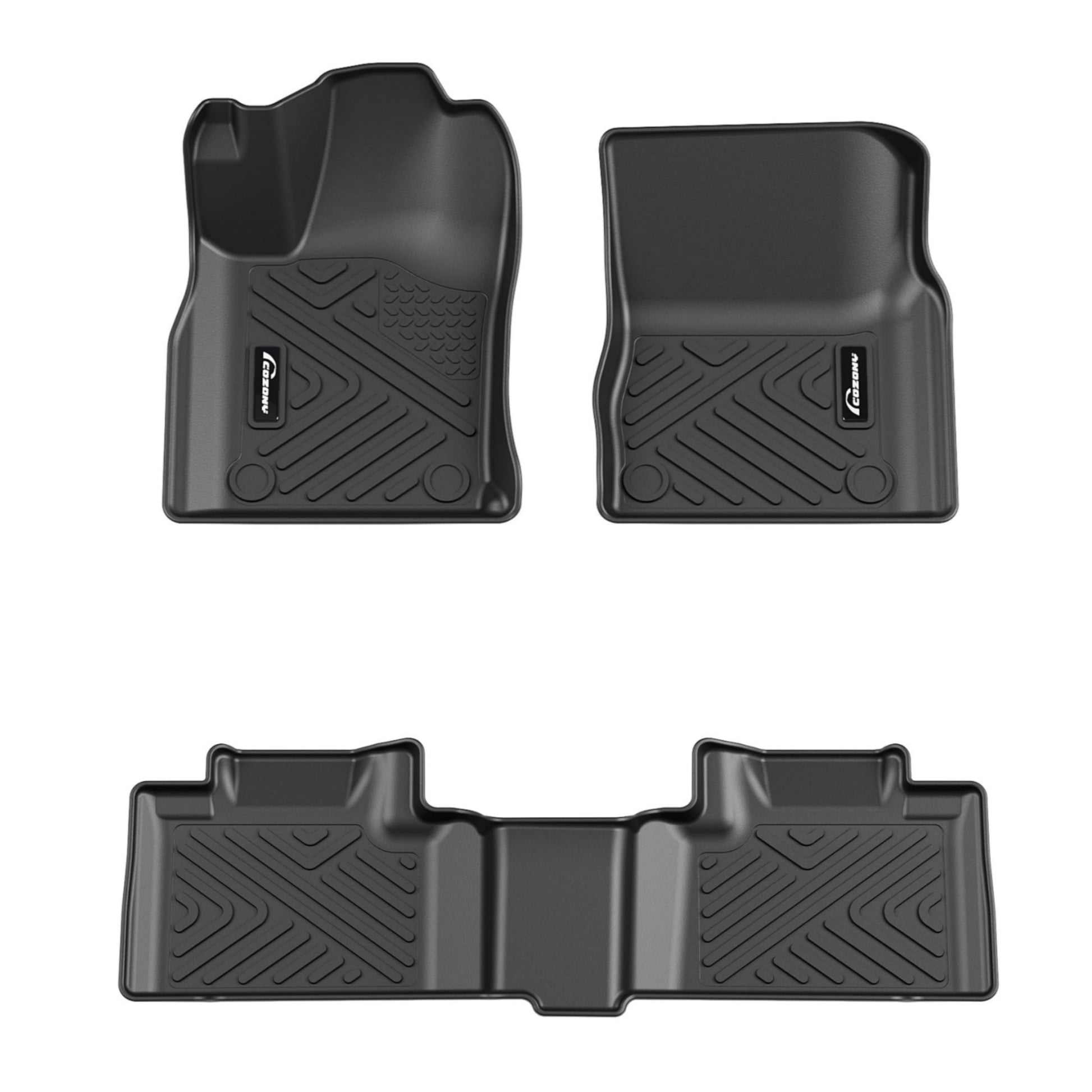 Garvee Floor Mats TPE Custom Fit for 2016-2021 Jeep Grand Cherokee Dodge Durango Black All Weather 1st 2nd Row