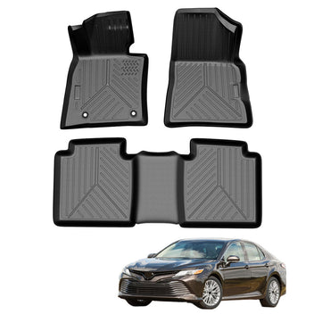 Garvee 2018-2024 Camry FWD TPE Mats, 1st & 2nd Row, All-Weather, Black