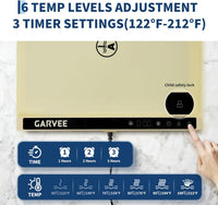 GARVEE 2-Zone Heating Food Mat - 24"X15" Warming Mat for Food Rollable Full-Surface Warmer with 6 Temp Settings & 3H Timer, Anti-Slip Heat-Insulated Pad for Meals (Cream)