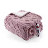 Garvee Electric Blanket Full Size - Thick Tufted Sherpa Heated Blanket with 6 Heating Levels and 8 Time Settings, UL Certified Machine Washable Fast Heating Blanket Full 72"×84", Dusty Pink - Dusty Pink