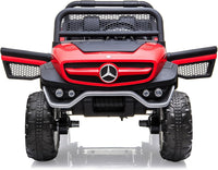 Garvee Ride - P Series: 2 Seater Kids Ride On Truck 24V Ride On Toy Licensed Mercedes Benz Battery Powered Electric Vehicle for Toddles with Remote Control, Battery Display, Trunk, Spring Suspension, LED Lights, Music, Red