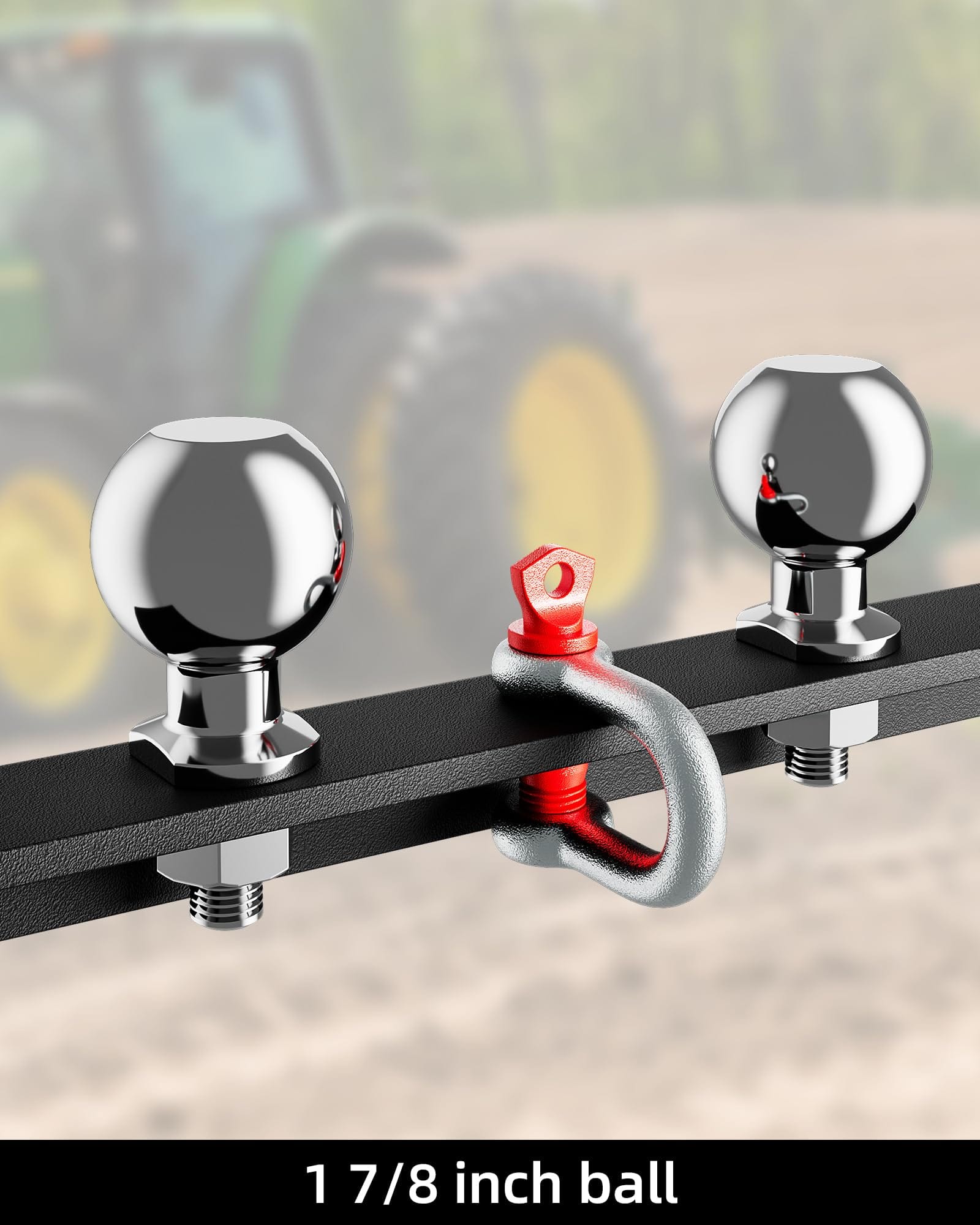 3 Point Hitch Receiver with 2 Trailer Hitch Balls for Category 1