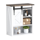 Garvee Bathroom Cabinet Wall Mounted with Doors, Space Saver Storage Cabinets Over The Toilet with Doors and Shelves, 3-Tier Medicine Cabinets for Bathroom, Kitchen, Living Room, White