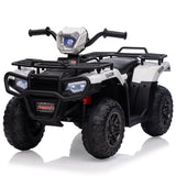Garvee Ride - P Series: 12V Ride on Quad ATV for Kids, Electric Vehicle for Toddlers, High/Low 2.2mph Safety Speed for Child, Forward/Backward,LED Light, Music,USB for Boys Girls Gift-White - White
