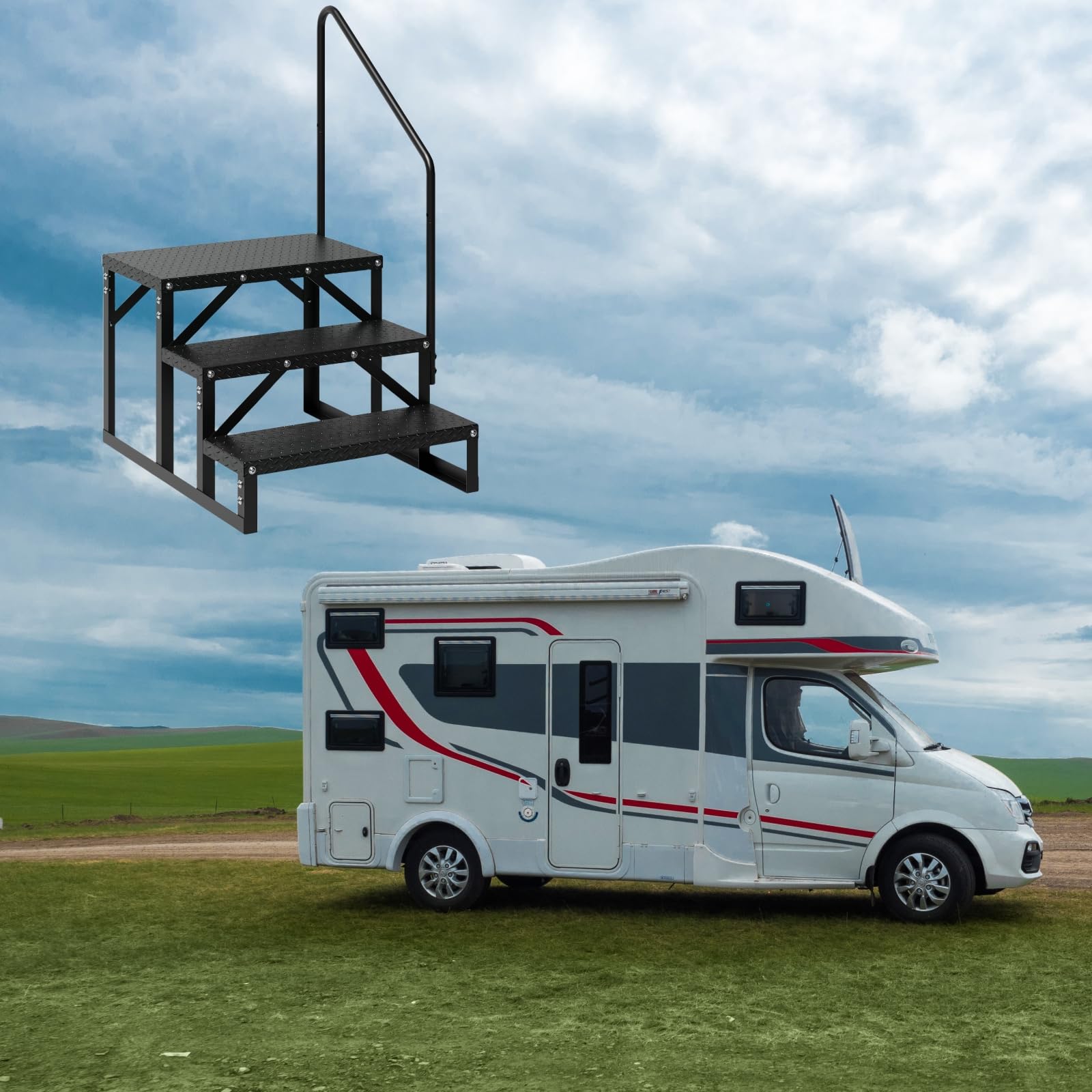 GARVEE portable RV stair for motorhome camping travel trailer and outdoor use
