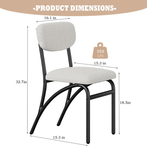 a chair with a black frame and white upholstery