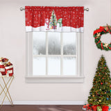 Garvee Christmas Valance Curtain Cafe Curtain Curtains Window Treatment Rod Pocket for Home Decor 1 Panel for Bathroom, Living Room Christmas Decoration - Red