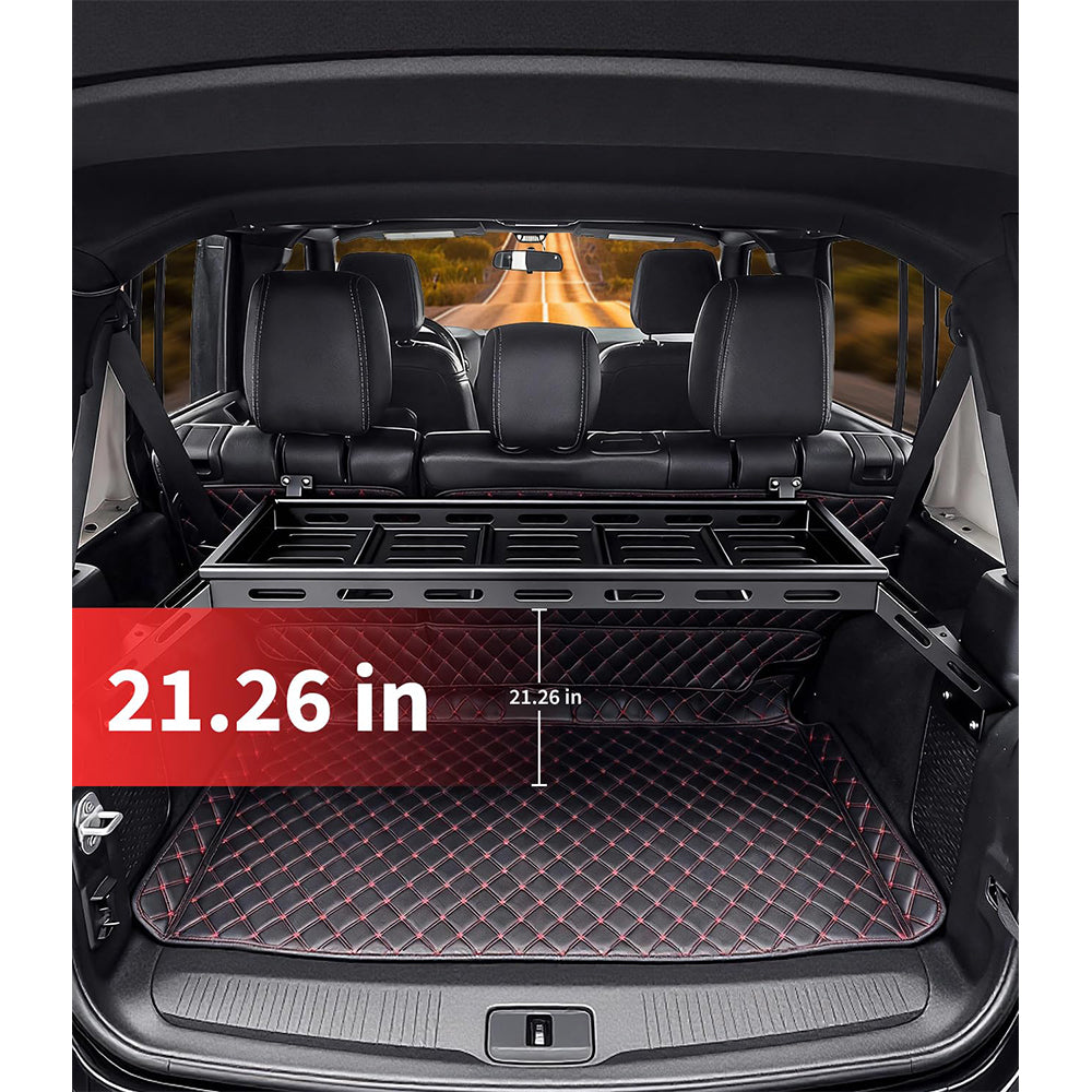 Garvee Rear Trunk Cargo Storage Rack For 2007-2025 Wrangler JK JKU & JL JLU Unlimited 4 DR, Heavy-Duty Carbon Steel, Black, 350LBS Capacity, Easy Installation