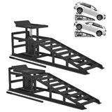 Garvee 2 Pack Hydraulic Car Ramps 5T 10000lbs Low Profile Car Lift Service Ramps Truck Trailer Garage Height Adjustable - Black