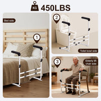 Garvee Stand-Up Assist Aid for Elderly, Support Up to 450Lbs, Adjustable Chair Couch Stand Assist for Home Hospital, Bed Toilet Chair Lift Assist for Seniors, Patients and Disabled, White