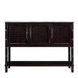 Garvee Farmhouse Console Table With Storage Cabinet Multifunctional Storage Cabinet 47.2" L x 14" W x 34" H Antique Espresso