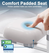 Garvee Raised Toilet Seat with Handles for Seniors, Supports Up to 350lbs, Adjustable Height Toilet Chair for Elderly and Disabled, Adult Potty Chair Bedside Commodes for Seniors