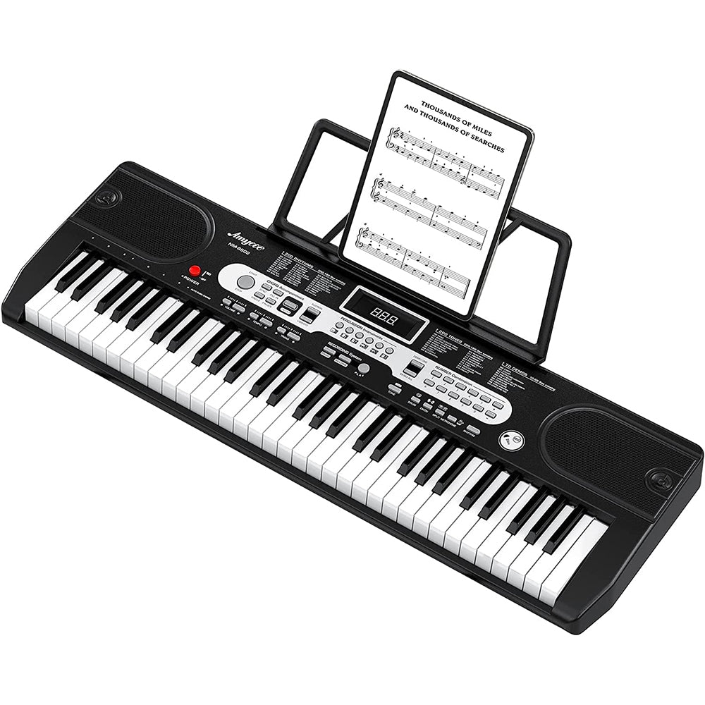 Garvee 61-Key Electric Keyboard Piano + 200 Timbres & Rhythms + Record Playback + Detachable Microphone + Portable + Suitable for Beginners & Kids