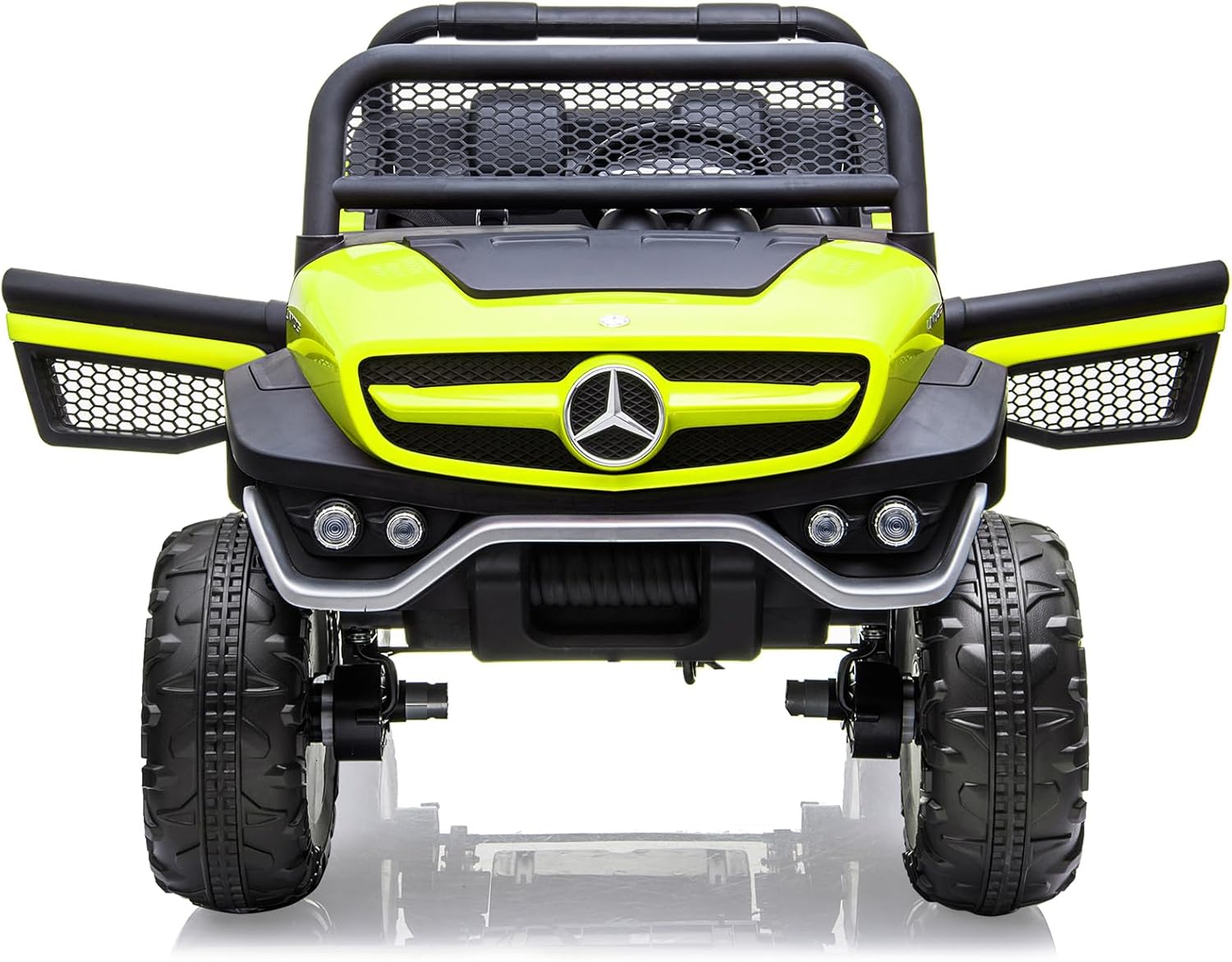 Garvee Ride - P Series: 2 Seater Kids Ride On Truck 24V Ride On Toy Licensed Mercedes Benz Battery Powered Electric Vehicle for Toddles With Remote Control, Battery Display, Trunk, Spring Suspension, Led Lights, Music, Green