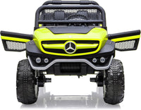 Garvee Ride - P Series: 2 Seater Kids Ride On Truck 24V Ride On Toy Licensed Mercedes Benz Battery Powered Electric Vehicle for Toddles With Remote Control, Battery Display, Trunk, Spring Suspension, Led Lights, Music, Green