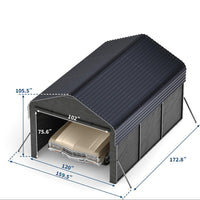 Garvee 10' X 15' Enclosed Metal Carport, Steel Heavy Duty Carport for All-Weather, Permanent Shelter for Cars, Motorcycles, ATV, or Boats, N.W. 660 Lbs