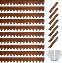 Garvee Heavy Duty Galvanized Steel Landscape Edging – 40" x 8" Flexible Metal Garden Edging, Rustproof Hammer-in Strip with Corrugated Teeth, Weather-Resistant, Suits Flower Beds, Pathways, Driveways, Tree Surrounds – Pack of 10