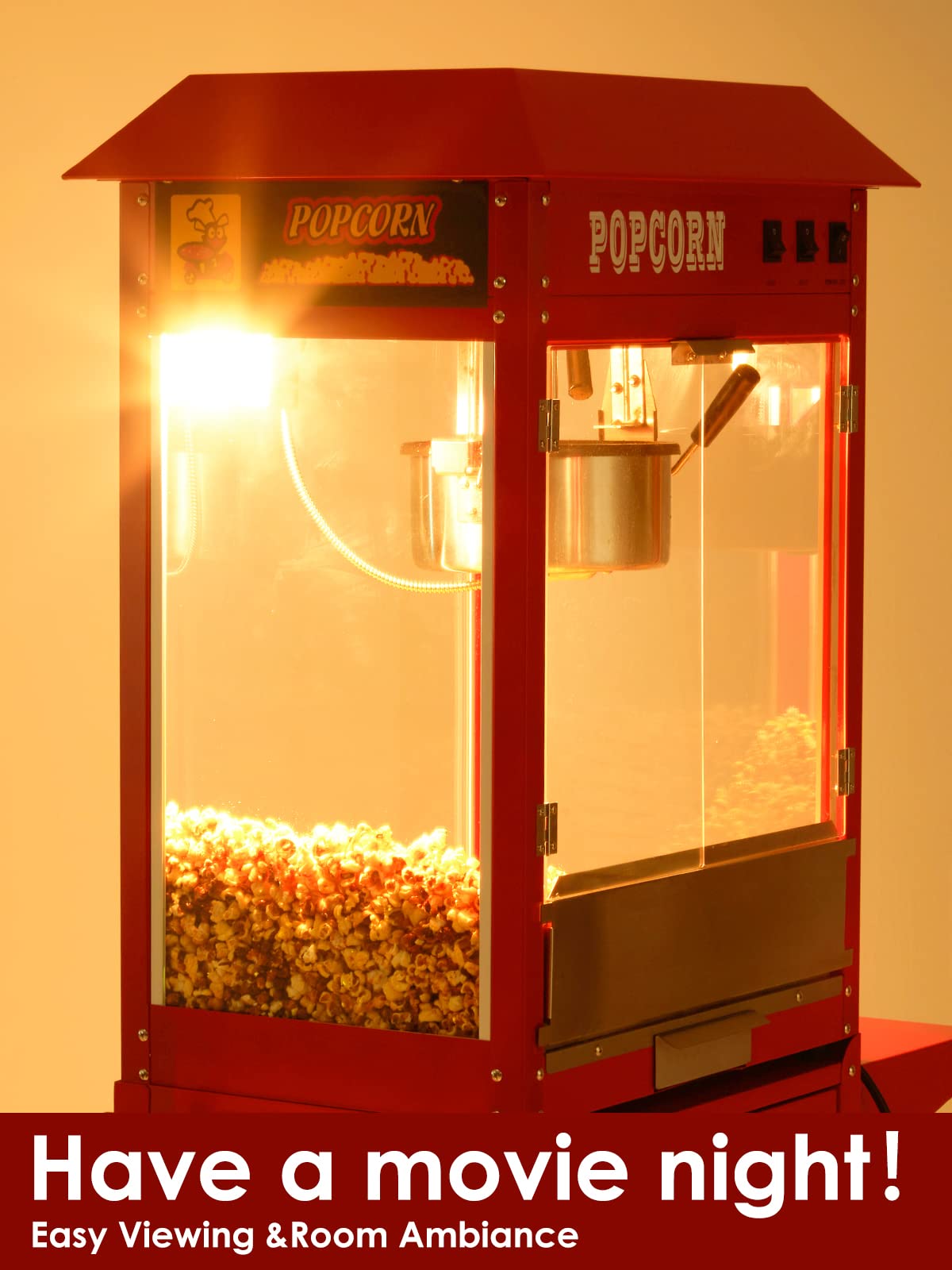 Popcorn Machine Cart Commercial Popcorn Machine with 8Oz Kettle