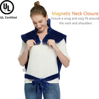 Garvee Heating Pad for Neck and Shoulders Back Pain Relief, Electric Weighted Heating Pads with Auto Shut Off Large, Full Body Back Heat Pad Fast Heating, 4 Temperature Settings (Navy Blue, 33"x22")