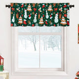 Garvee Christmas Valance, 1 Panel Green Snow Man Christmas Window Curtain Valance Velvet Thermal Insulated Cafe Curtains for Kitchen Living Room Bathroom Grommet Christmas Drapes, 52" x 15" - Snowman Green Valance