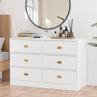 6-Drawer Bedroom Dresser with Removable Changing Table, White