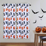 Garvee Pumpkin Curtains Halloween Window Curtains Textured Printed Rod Pocket Farmhouse Bathroom Living Room Bedroom Window Curtains, 27" W x 45" L, 2 Panels - Orange