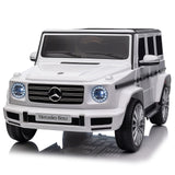 Garvee 12V Kids Ride On Car, Licensed Mercedes-Benz G500 Electric Vehicle w/Parent Remote Control, 4xSpring Suspension, 3 Speeds, Rocking, LED Lights, Music, Battery Powered Ride on Toy for Kids - White - White