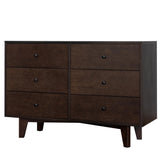 Garvee Modern Dresser Cabinet Sideboard with Retro Round Handle MDF Solid Wood Storage Cabinet for Dining Room Living Room Kitchen Corridor 47.24'' x 15.75'' x 31.81'' Auburn