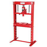 Garvee 12 Ton H-Frame Hydraulic Shop Press, Garage Floor Press with Adjustable Height (3.54" to 24.8"), Stamping Plates, Built-In Relief Valve for Bending, Straightening, Bearings, and U-Joints, Red - Red