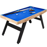 Garvee 48" Pool Table Portable Billiards Table for Kids and Adults Mini Billiards Game Tables Pool Game Table with 2 Cue Sticks 16 Balls Triangle Chalk