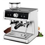 Garvee Espresso Coffee Machine with Grinder, 20 Bar Semi-Automatic Espresso Maker with Milk Frother Steamer Wand for Cappuccino, Latte, Macchiato, 2.8 L Water Tank, PID Temperature Control,Bright Silver - Bright Silver