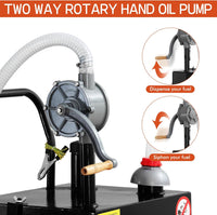 Garvee 45 Gallon Portable Gas Caddy Gasoline Diesel Can Hand Siphon Pump With Rolling Flat-Free Solid Rubber Wheels for Boat, Atv, Car, Motorcycle - Black