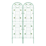 Garvee 2-Pack Garden Trellises for Climbing Plants - 7.2ft Metal Plant Supports, 86.6" x 40", Durable Green Iron Trellises - Green