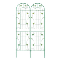 Decorative iron plant trellis with floral design, perfect for outdoor and indoor use.