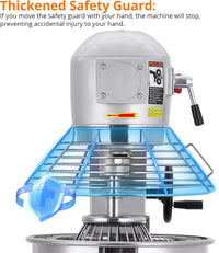 Garvee 10QT Commercial Food Mixer, Professional Large Stand Mixer With 3-Speed Adjustable, Heavy Duty Electric Dough Mixer for Restaurant Industrial Grade, Steel Bowl, Dough Hooks