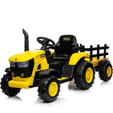 Garvee Ride - P Series: 12V Remote Control Tractor for Kids: 7-LED Lights, Safety Belt, for Ages 3+ - Yellow