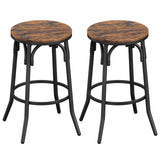 Garvee Bar Stools, Set of 2 Stools with Footrest, Industrial, Easy Assembly, Sturdy Steel Frame, Tall Bar Stools, Bar Height Stools for Dining Room Kitchen
