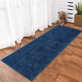 Garvee Runner Rug 2x8 Hallway Runner Rug Premium Shag Rug Non Slip Non-Shedding Thick Runner Rug for Living Room Bedroom Entryway, Navy - Navy Blue