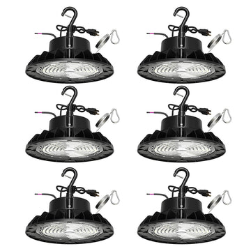 Garvee UFO Led High Bay Light, High Bay Led Shop Light 5000K Daylight, 150W, 25000 Lm, Dimmable 1-10V, Ip65 Waterproof, High Bay Light for Warehouse Factory Barn,6 PCS
