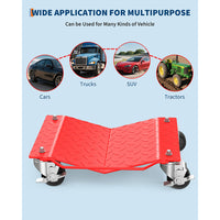Garvee Car Wheel Dolly Set of 4 Heavy Duty Vehicle Mover with Brakes for Cars, Trucks, Trailers, Motorcycles, Red, 6000LBS Capacity