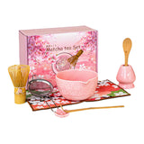 Garvee Premium Matcha Whisk Set Complete 8-Piece Matcha Kit Pink for Beginners and Enthusiasts - Pink