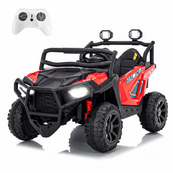 Garvee 24V 2-Seater Electric UTV Ride-On Truck for Kids Ages 2-8 – Battery Powered, Remote Control, 4-Wheel Suspension, Gradual Power-Up, 3 Speeds, LED Lights, Wireless – Red