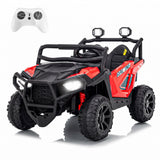 Garvee 24V 2-Seater Electric UTV Ride-On Truck for Kids Ages 2-8 – Battery Powered, Remote Control, 4-Wheel Suspension, Gradual Power-Up, 3 Speeds, LED Lights, Wireless – Red - Red